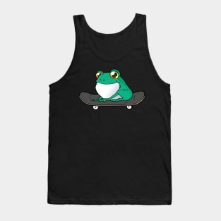 Frog On Skateboard Aesthetic Frog Skateboarder Funny Skateboard Tank Top